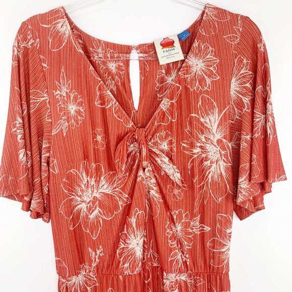 Farm Rio for Anthropologie Jacobella Red Floral Wide Leg Jumpsuit M - Picture 7 of 10